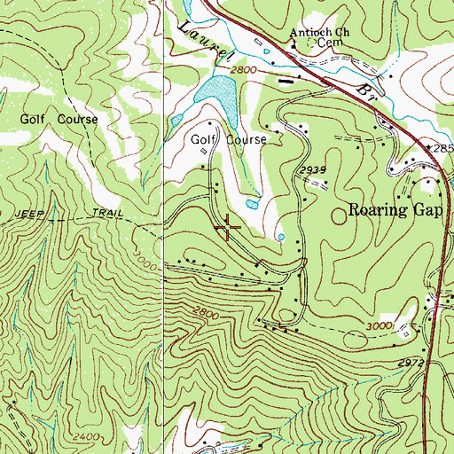 Topographic Map of High Meadows Estates, NC