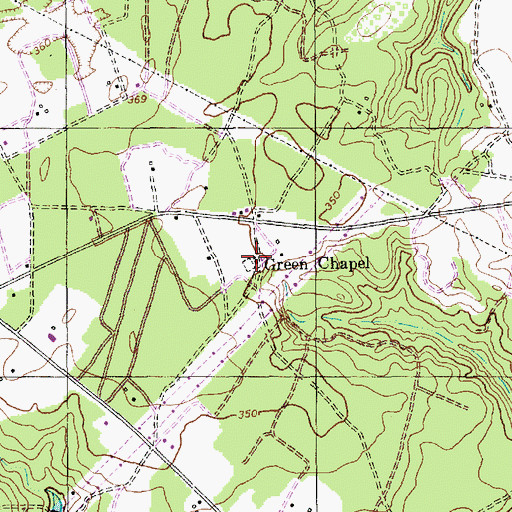 Topographic Map of Green Chapel Cemetery, NC