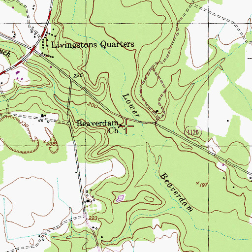 Topographic Map of Beaver Dam Cemetery, NC