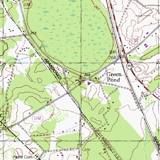 Topographic Map of Green Pond Cemetery, NC