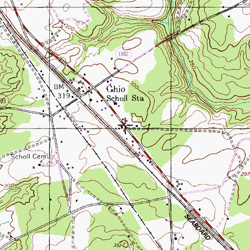 Topographic Map of Livingston Chapel, NC