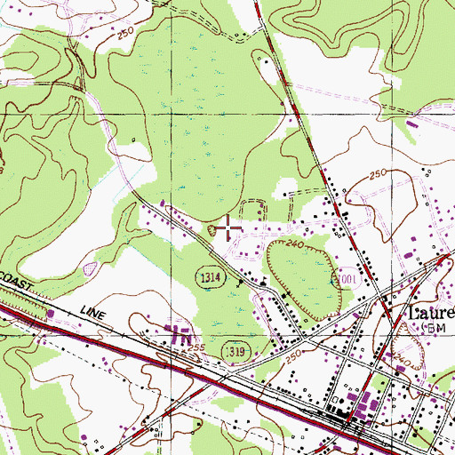 Topographic Map of Sanders Cemetery, NC