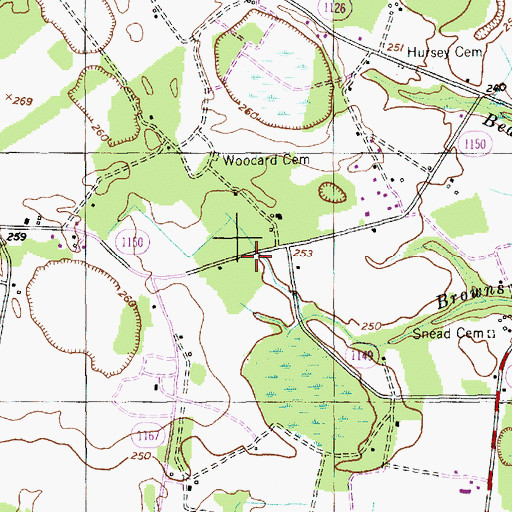Topographic Map of Wright Cemetery, NC