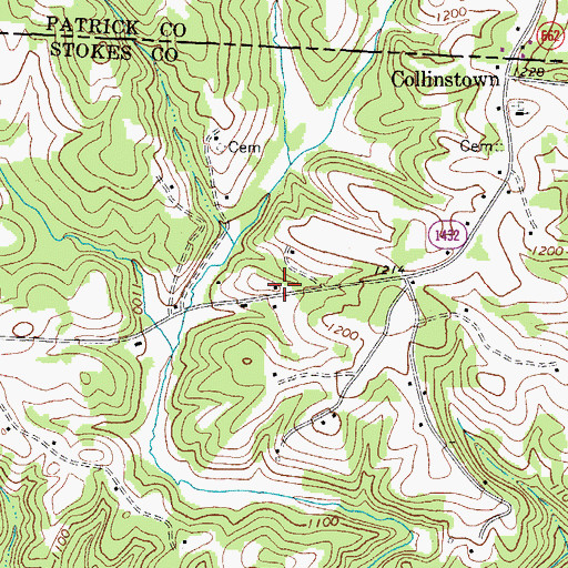 Topographic Map of Collinstown School (historical), NC