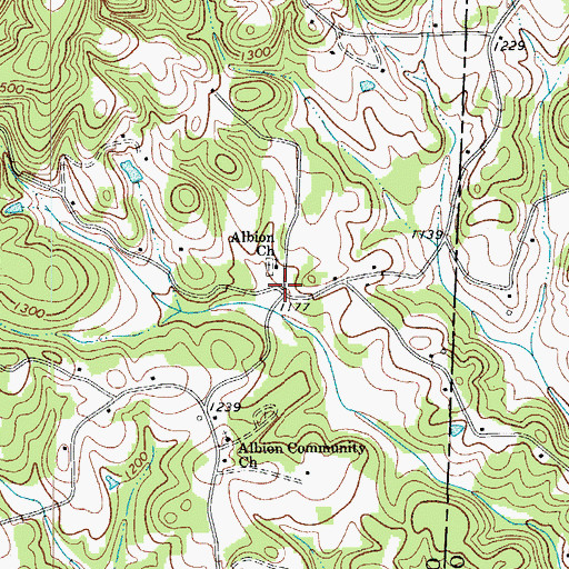 Topographic Map of Albion, NC