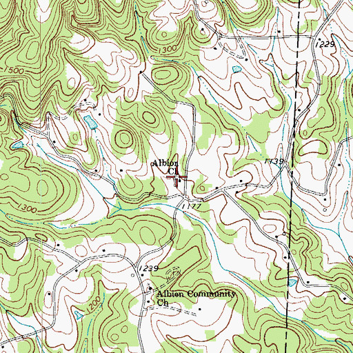 Topographic Map of Albion Cemetery, NC