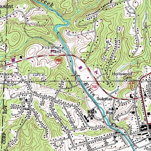 Topographic Map of Allens Iron Works (historical), NC