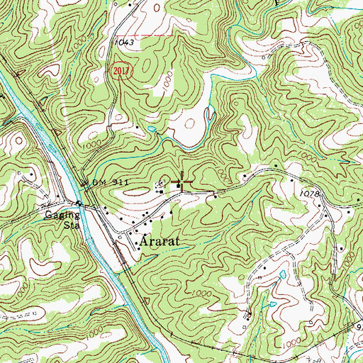 Topographic Map of Ararat Missionary Baptist Church, NC