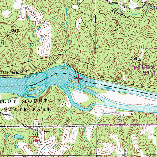 Topographic Map of Bean Shoals, NC