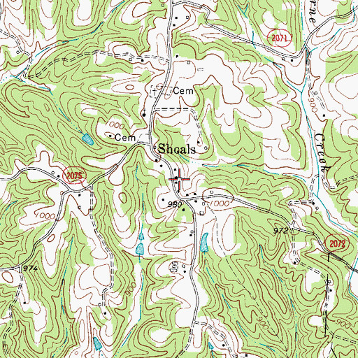 Topographic Map of Bean Shoals Academy (historical), NC