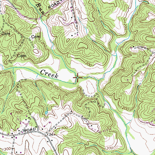 Topographic Map of Bledsoe Creek, NC