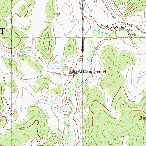 Topographic Map of Shoe and Stocking Creek, CO