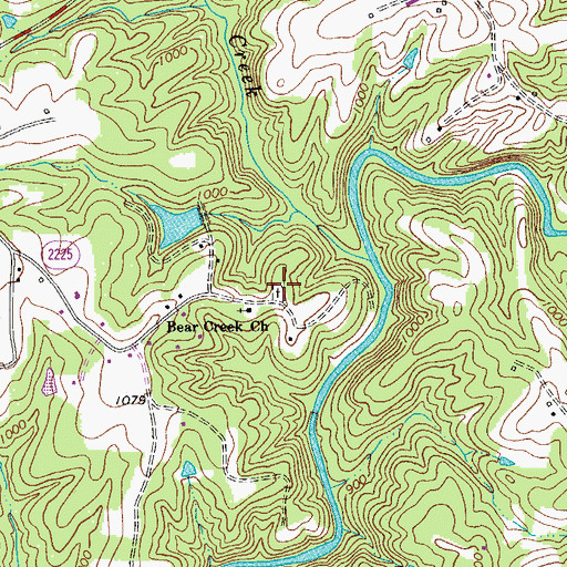 Topographic Map of Bear Creek Cemetery, NC