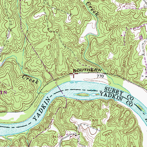 Topographic Map of Boyden (historical), NC