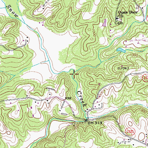 Topographic Map of Bradley Mill (historical), NC