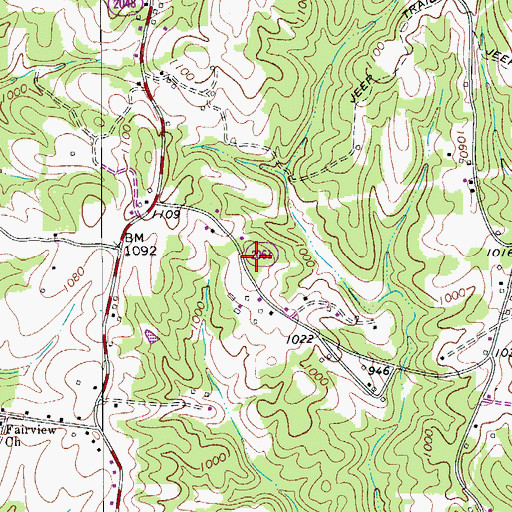 Topographic Map of Brown School (historical), NC