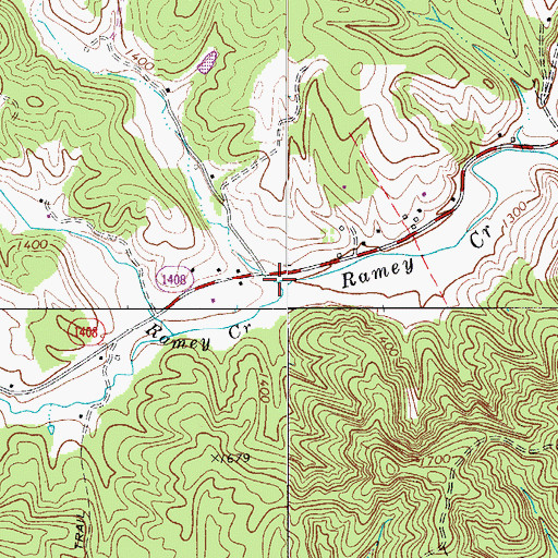 Topographic Map of Camp Creek, NC