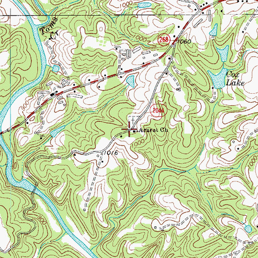 Topographic Map of Cedar Hill, NC