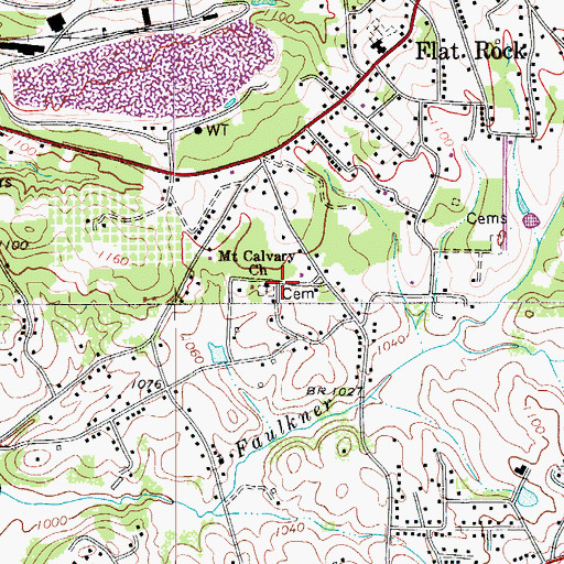 Topographic Map of Combstown, NC