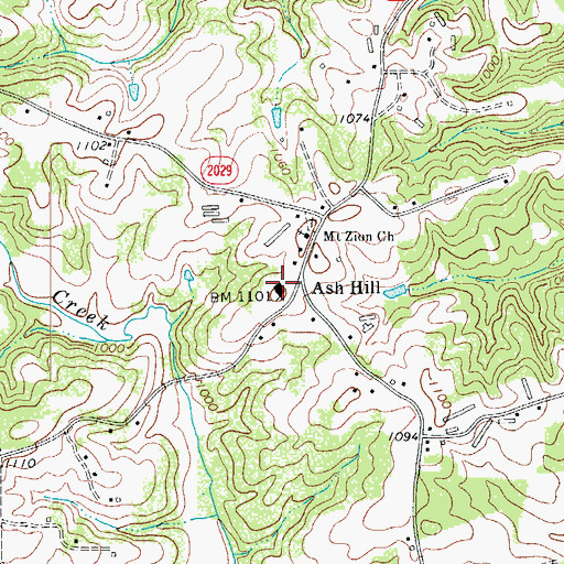 Topographic Map of Eldora School (historical), NC