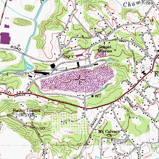 Topographic Map of Flat Rock Quarry, NC