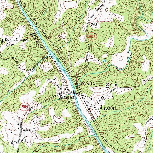 Topographic Map of Flat Shoals (historical), NC