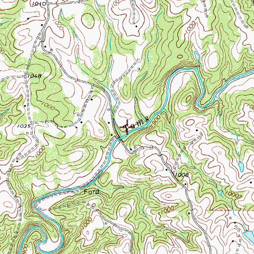 Topographic Map of Fulks Bloomery Forge (historical), NC