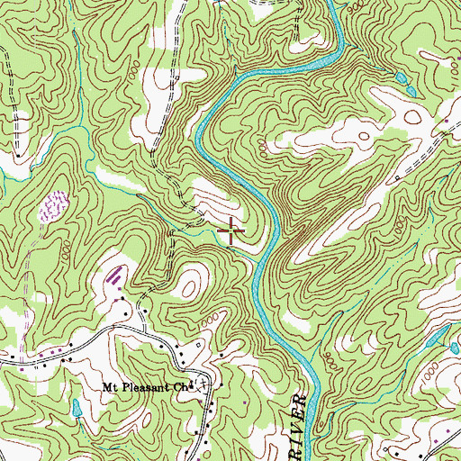 Topographic Map of Holafields Bloomery Forge (historical), NC
