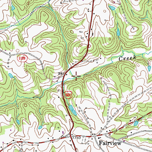 Topographic Map of Horns Branch, NC