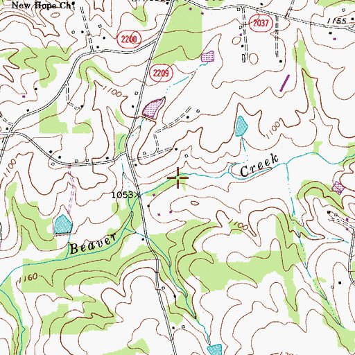 Topographic Map of Hyatts Forge Number 2 (historical), NC