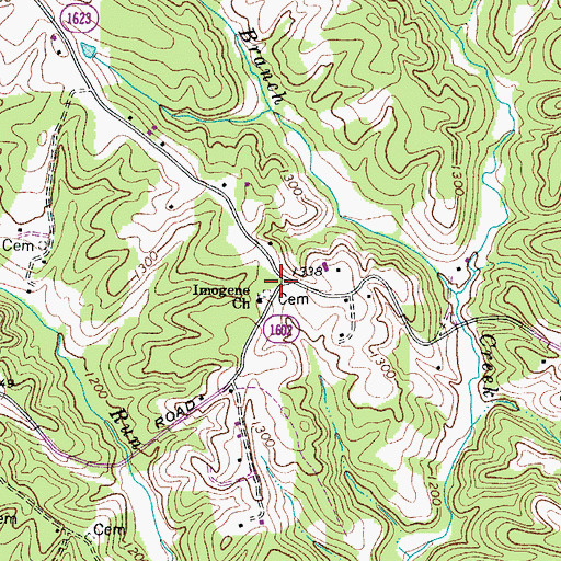 Topographic Map of Imogene School (historical), NC