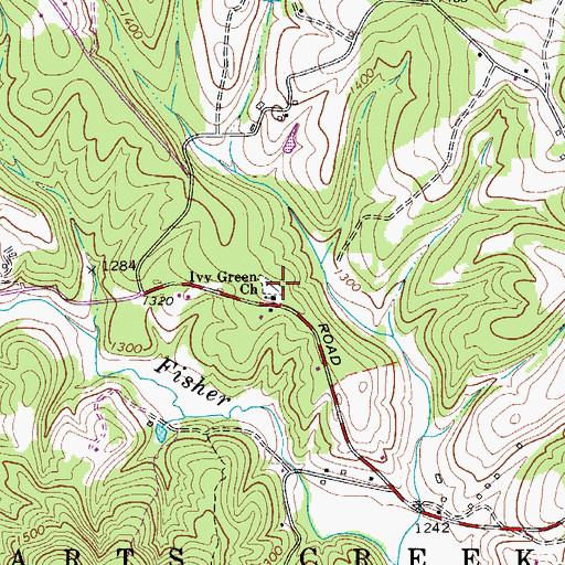 Topographic Map of Ivy Green Cemetery, NC