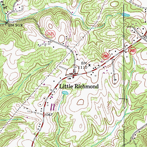 Topographic Map of Little Richmond Cemetery, NC