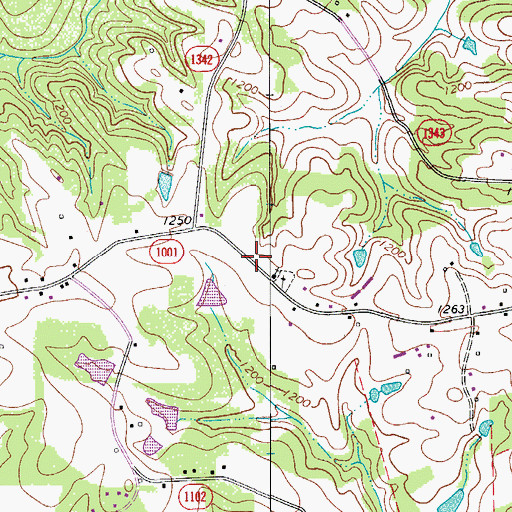 Topographic Map of Little Vine Church (historical), NC