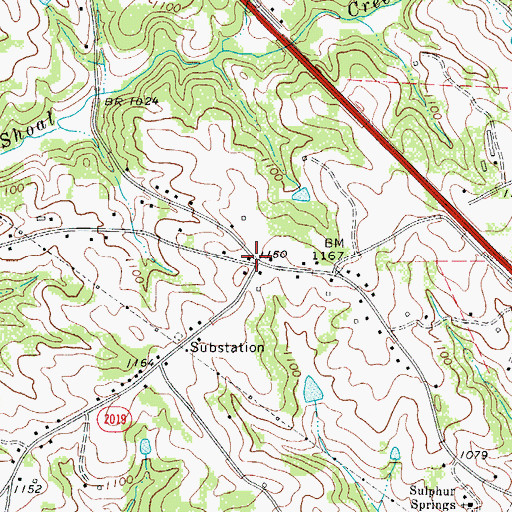 Topographic Map of Long Hill, NC