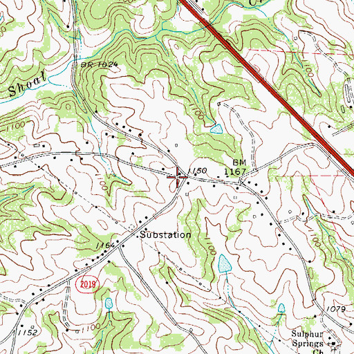 Topographic Map of Long Hill School (historical), NC