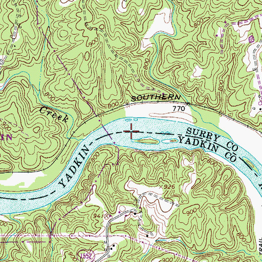 Topographic Map of McLains Ford, NC