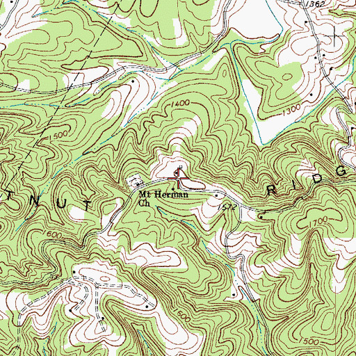 Topographic Map of Mount Herman, NC