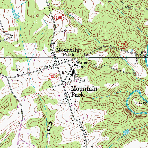 Topographic Map of Mountain Park Institute (historical), NC