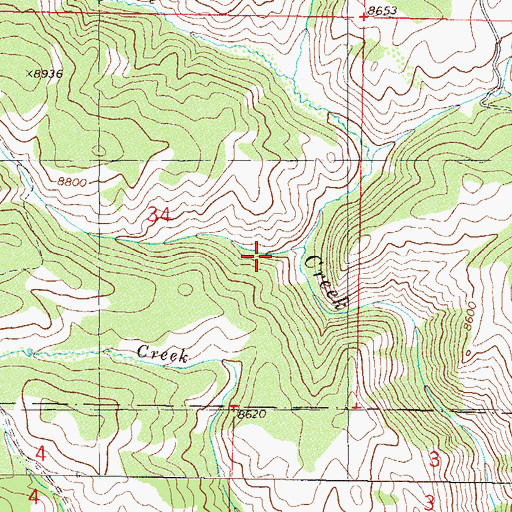 Topographic Map of Thomas Creek, CO