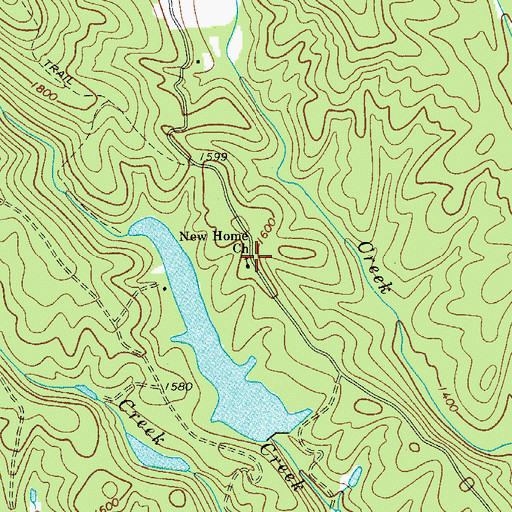 Topographic Map of New Home (historical), NC