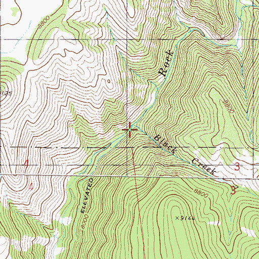 Topographic Map of Black Creek, CO