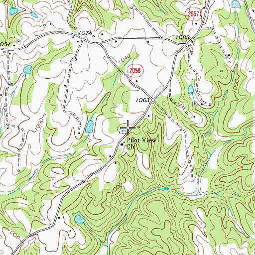 Topographic Map of Pilot View Cemetery, NC