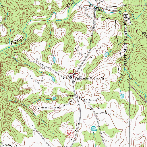Topographic Map of Pinnacle View Cemetery, NC