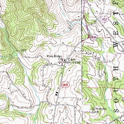 Topographic Map of Ridge View School (historical), NC