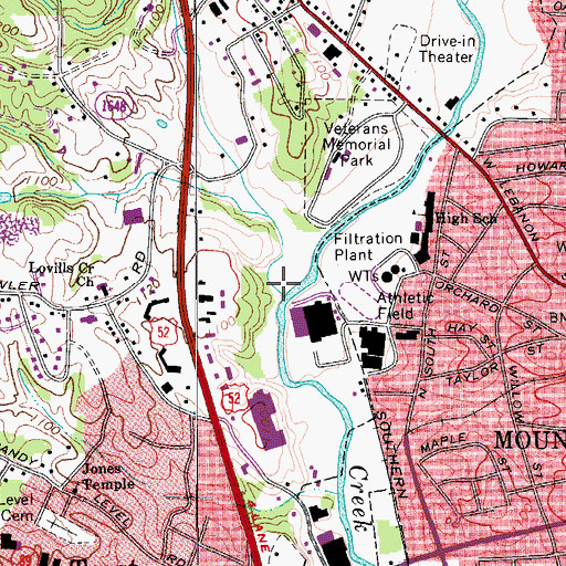 Topographic Map of Rocky Creek, NC