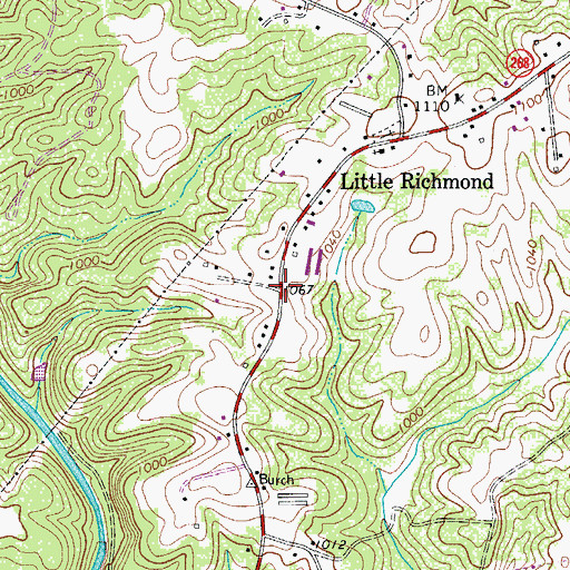 Topographic Map of Rusk (historical), NC