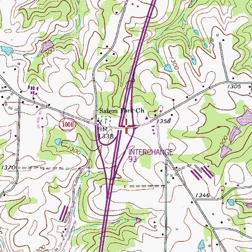Topographic Map of Salemfork, NC