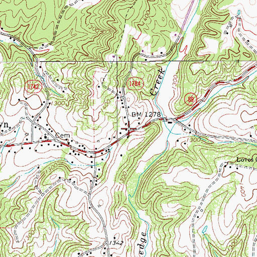 Topographic Map of Sheltontown School (historical), NC