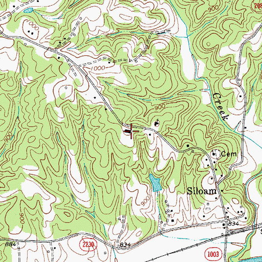 Topographic Map of Siloam School (historical), NC